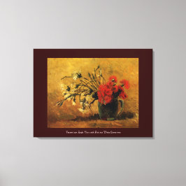 Vase mit roten und weißen Nelken, van Gogh Leinwanddruck