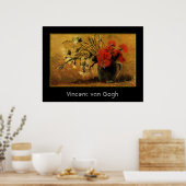 Vase mit roten und weißen Nelken, van Gogh Poster (Küche)