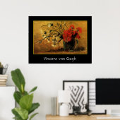 Vase mit roten und weißen Nelken, van Gogh Poster (Heimbüro)