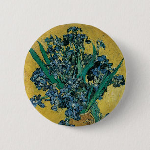 Vase mit Schwertlilien von Vincent van Gogh, Vinta Button