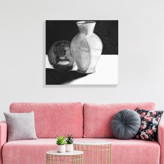 Vase mit Sphere Leinwanddruck (Insitu (Wohnzimmer))