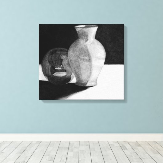 Vase mit Sphere Leinwanddruck (Insitu (Holzboden))