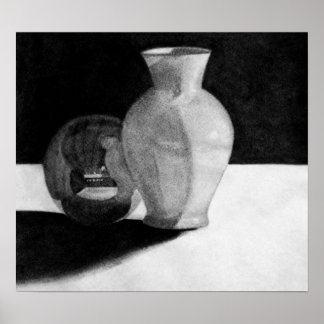 Vase mit Sphere Poster
