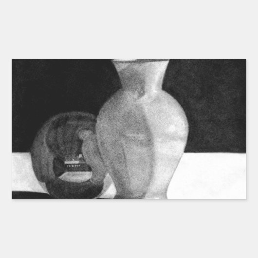 Vase mit Sphere Rechteckiger Aufkleber (Vorderseite)