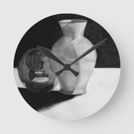 Vase mit Sphere Runde Wanduhr