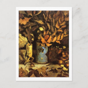 Vase mit toten Blätter Van Gogh Fine Art Postkarte