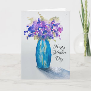 Vase mit Veilchen Muttertagskarte Karte
