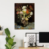 Vase mit weißen Nelken von Vincent van Gogh Poster (Heimbüro)