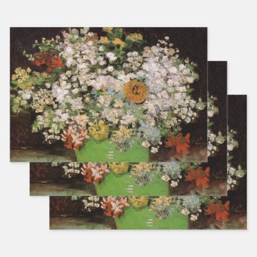 Vase mit Zinnia-Blume von Vincent van Gogh Geschenkpapier Set (Set)