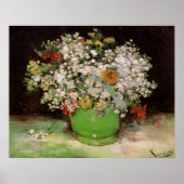 Vase mit Zinnia-Blume von Vincent van Gogh Poster (Vorne)