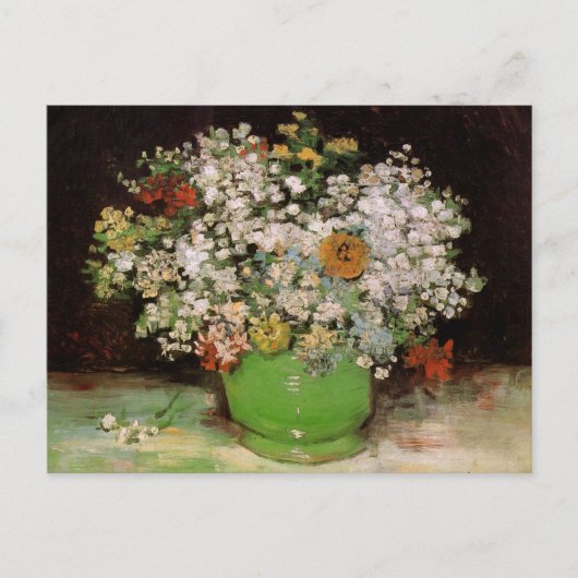Vase mit Zinnia-Blume von Vincent van Gogh Postkarte (Vorderseite)
