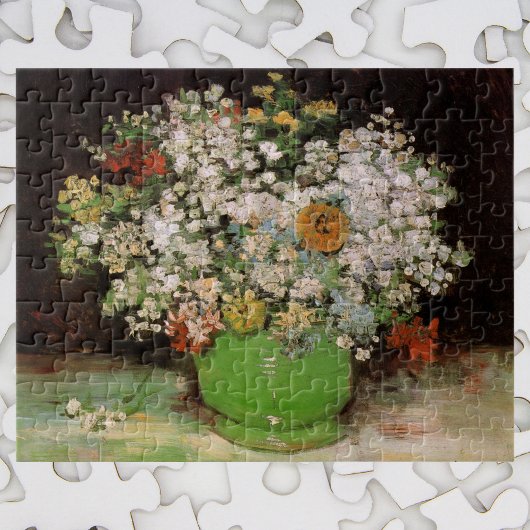 Vase mit Zinnia-Blume von Vincent van Gogh Puzzle