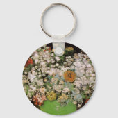 Vase mit Zinnia-Blume von Vincent van Gogh Schlüsselanhänger (Rückseite)