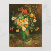 Vase mit Zinnias & Geraniums Van Gogh Fine Art Postkarte (Vorderseite)