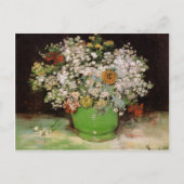Vase mit Zinnias und anderen Blume Postkarte (Vorderseite)