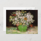 Vase mit Zinnias und anderen Blume von Van Gogh Postkarte (Vorne/Hinten)