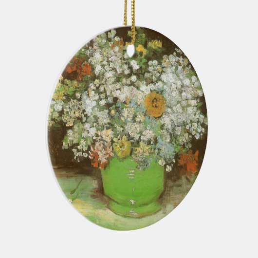 Vase mit Zinnias und Blume von Vincent van Gogh Keramik Ornament (Rechts)