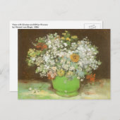 Vase mit Zinnias und Blume von Vincent van Gogh Postkarte (Vorne/Hinten)