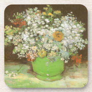 Vase mit Zinnias und Blumen von Vincent van Gogh Untersetzer