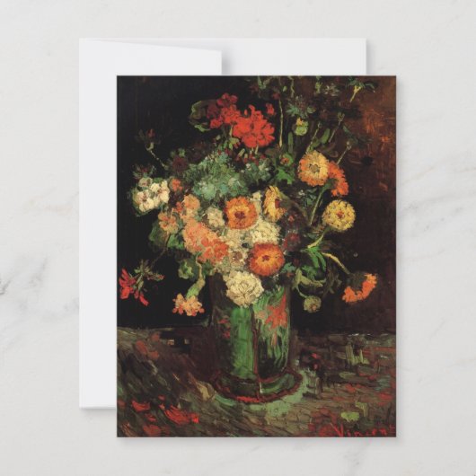 Vase mit Zinnias und Geranien, Vincent van Gogh (Vorderseite)