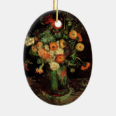 Vase mit Zinnias und Geranien, Vincent van Gogh Keramik Ornament (Hinten)