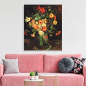 Vase mit Zinnias und Geranien, Vincent van Gogh Leinwanddruck (Insitu (Wohnzimmer))
