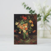 Vase mit Zinnias und Geranien, Vincent van Gogh Postkarte (Stehend Vorderseite)