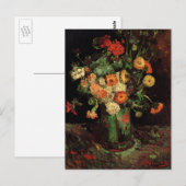 Vase mit Zinnias und Geranien, Vincent van Gogh Postkarte (Vorne/Hinten)
