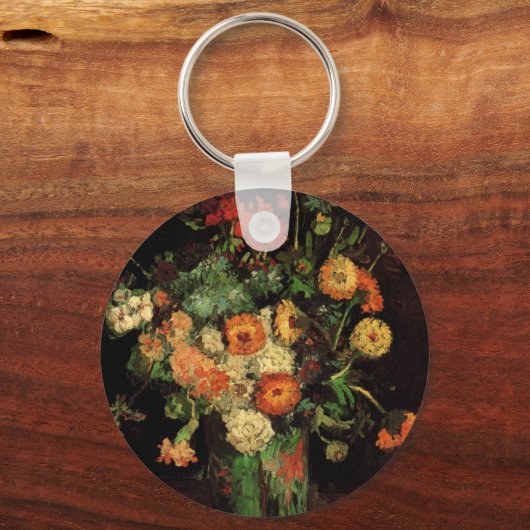 Vase mit Zinnias und Geranien, Vincent van Gogh Schlüsselanhänger (Vorderseite)