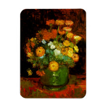 Vase mit Zinnias Van Gogh Fine Art
