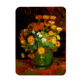 Vase mit Zinnias Van Gogh Fine Art Magnet