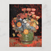 Vase mit Zinnias Vincent Van Gogh Postkarte (Vorderseite)