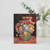 Vase mit Zinnias Vincent Van Gogh Postkarte (Stehend Vorderseite)