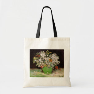 Vase mit Zinnienblumen von Vincent van Gogh Tragetasche