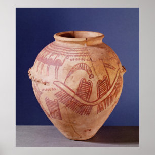 Vase mit zwei Schreinen auf einem Schiff Poster