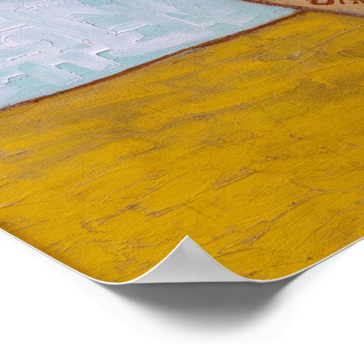 Vase mit zwölf Sonnenblumen Poster (Ecke)