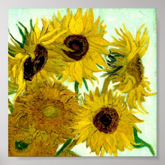 Vase mit zwölf Sonnenblumen, Van Gogh Fine Art Poster (Vorne)
