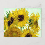 Vase mit zwölf Sonnenblumen, Van Gogh Fine Art Postkarte<br><div class="desc">Stillleben: Vase mit zwölf Sonnenblumen, Vincent van Gogh. Arles, August 1888. Vase with Twelve Sunflowers ist die dritte Version der zweiten Sonnenblumenserie von Vincent van Gogh, die im August 1888 in Arles gemalt wurde. Der Hintergrund ist blau-grün, und die Blume wirken viel gelber als in den beiden Vorgängerversionen. Öl auf...</div>