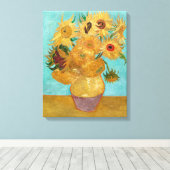 Vase mit zwölf Sonnenblumen | Van Gogh | Leinwanddruck (Insitu (Holzboden))