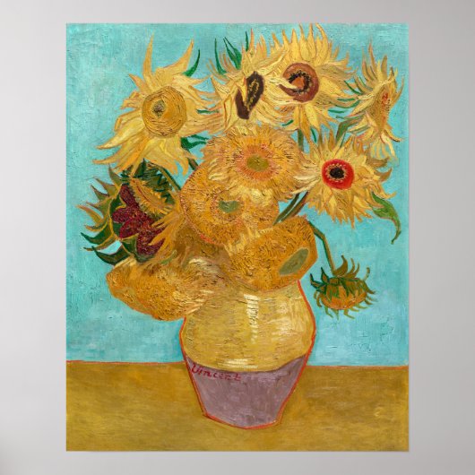 Vase mit zwölf Sonnenblumen | Van Gogh | Poster (Vorne)