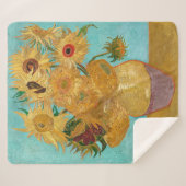Vase mit zwölf Sonnenblumen | Van Gogh | Sherpadecke (Vorderseite (Horizontal))