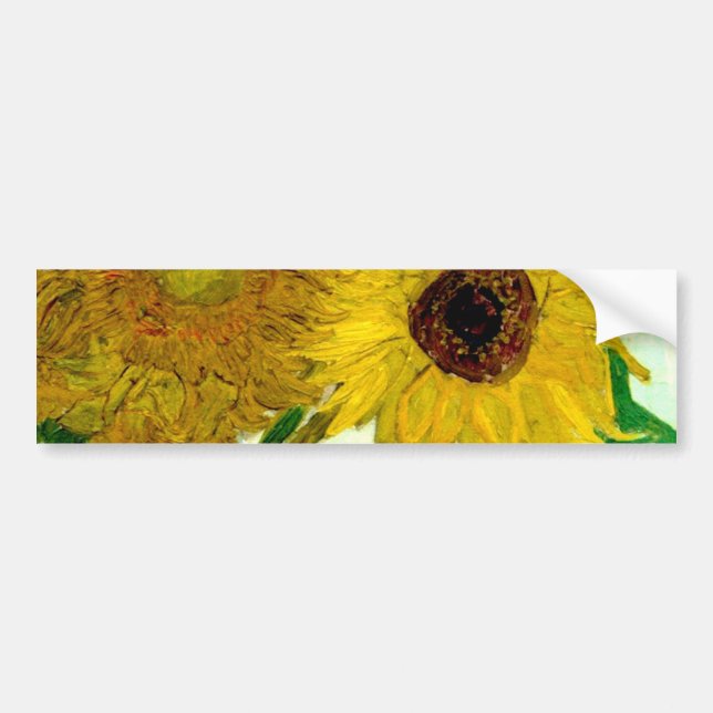 Vase mit zwölf Sonnenblumen, Van- Goghschöne Kunst Autoaufkleber (Vorne)