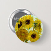 Vase mit zwölf Sonnenblumen, Van- Goghschöne Kunst Button (Vorne & Hinten)