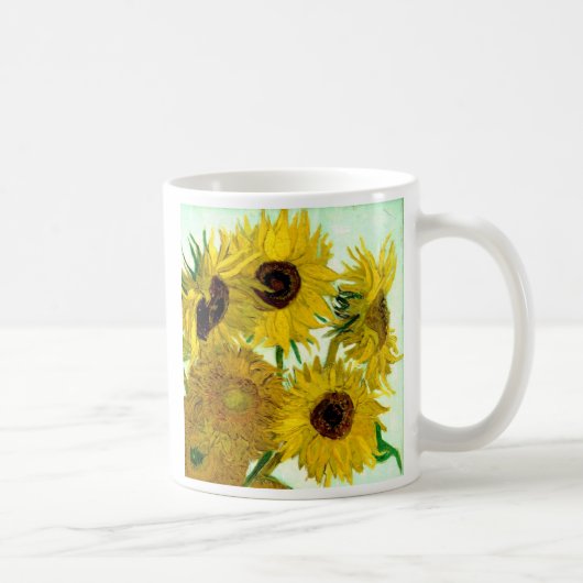 Vase mit zwölf Sonnenblumen, Van- Goghschöne Kunst Kaffeetasse (Rechts)