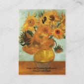 Vase mit zwölf Sonnenblumen Vincent van Goah Visitenkarte (Rückseite)