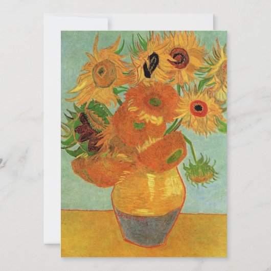 Vase mit zwölf Sonnenblumen, Vincent van Gogh. Einladung (Rückseite)