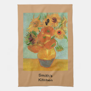 Vase mit zwölf Sonnenblumen, Vincent van Gogh Geschirrtuch