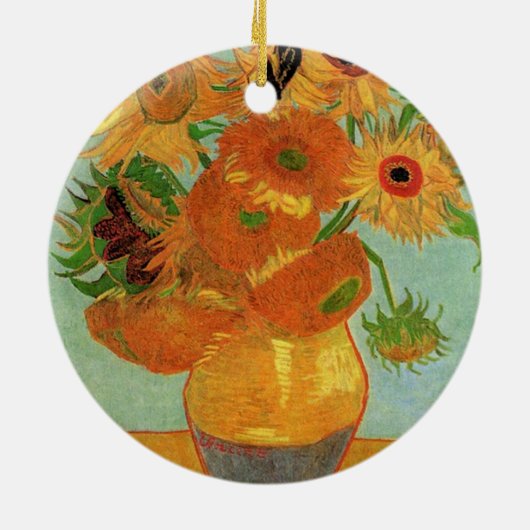 Vase mit zwölf Sonnenblumen, Vincent van Gogh. Keramikornament (Hinten)
