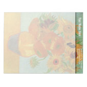 Vase mit zwölf Sonnenblumen, Vincent van Gogh. Notizblock (Vorderseite)