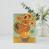 Vase mit zwölf Sonnenblumen, Vincent van Gogh Postkarte (Stehend Vorderseite)